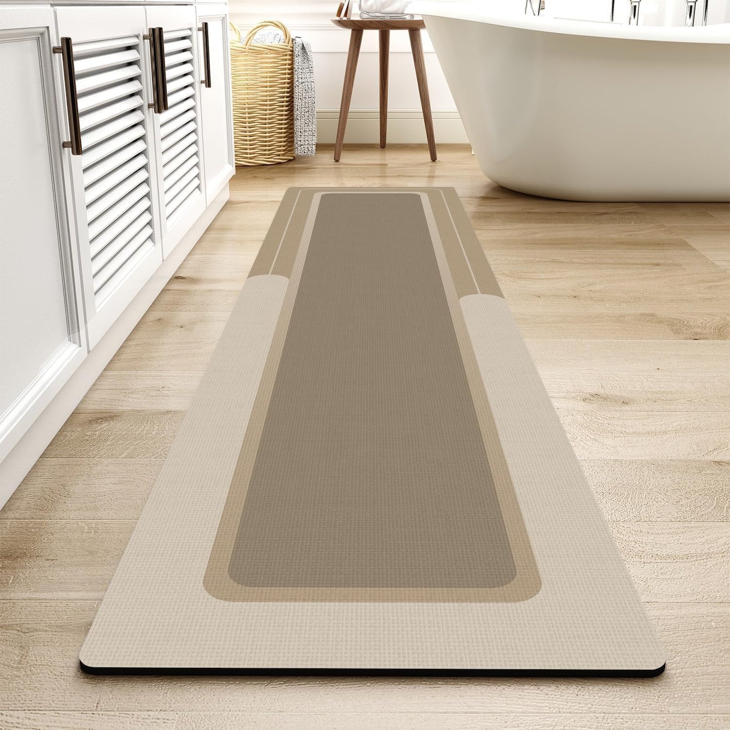 MontVoo-Bath Mat-Bathroom Mat Rug Non Slip Super Absorbent Stain Resistant Quick Dry Thin Bath Rug-Bath Mats for Bathroom Floor Bathtub Vanity-Bathmat Bath Rug Easy Care-17"x27" Grey
