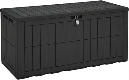 YITAHOME 35 Gallon Outdoor Storage Box | Waterproof Resin Deck Box and Package Delivery with Lockable Lid for Patio Furniture Cushions, Pool Accessories, Garden