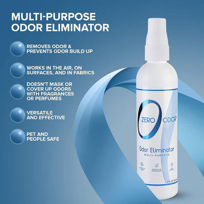 Zero Odor – Multi-Purpose Odor Eliminator - Air & Surface Odor – Patented Technology for Bathroom, Kitchen, Fabric, Closet- Smell Great Again, 16oz