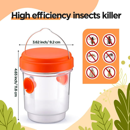 Qualirey 6 Pcs Wasp Traps for Outdoors Wasp Killer Hanging Bee Traps Reusable Fly Bee Killer for Indoor Outdoor Patio Garden Home (Green)