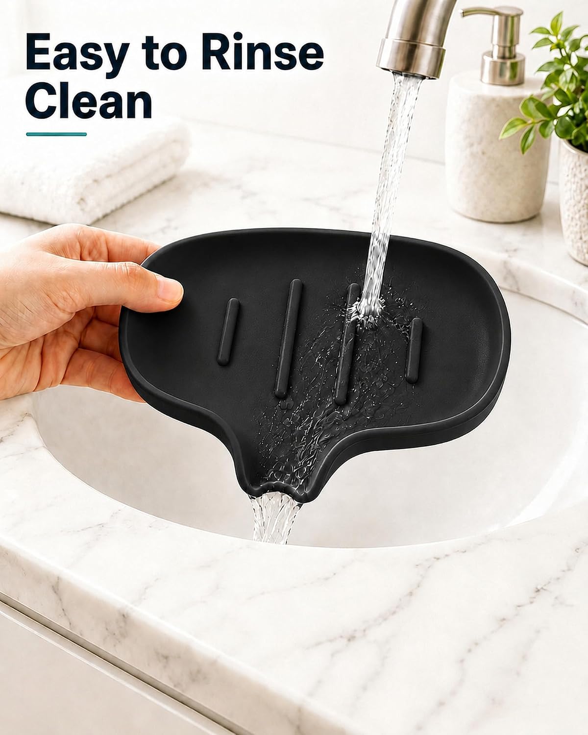 3 Pack Silicone Soap Dish with Drain, Bar Soap Holder for Shower/Bathroom, Self Draining Waterfall Soap Tray/Saver for Kitchen, Keep Soap Dry, Easy to Clean