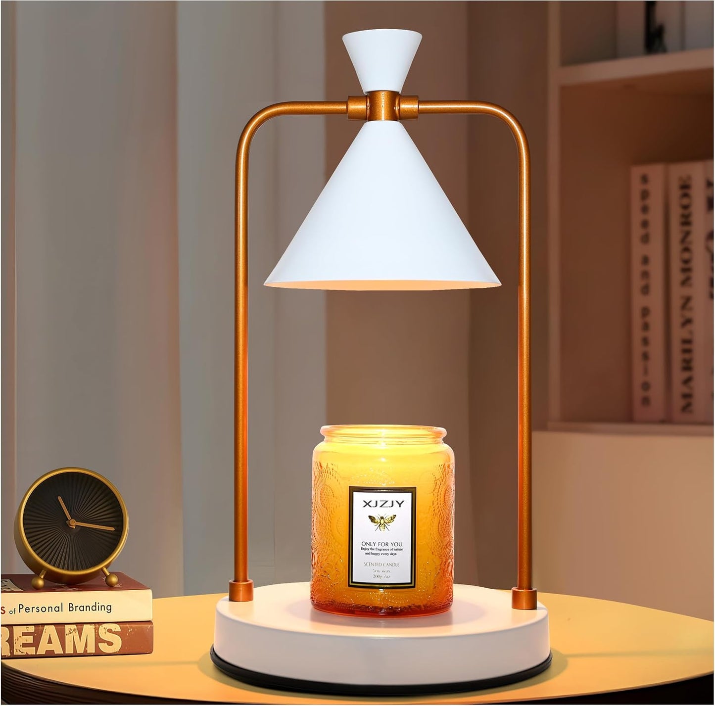 XJZJY Candle Warmer Lamp with Timer Dimmer,Unique Birthday Gifts for Women Mom,House Warming Gifts New Home Room Decor,Wax melt Warmer for Scented Wax Jar Candles,Black-Large