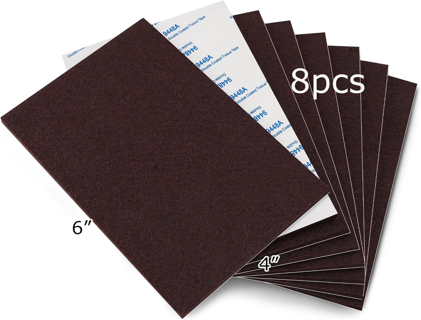 Square Felt Pads for Chair Legs, Square Felt Furniture Pads 1 inch 48 Pieces Pack Brown, Furniture Pads for Hardwood Floor 5mm Thick