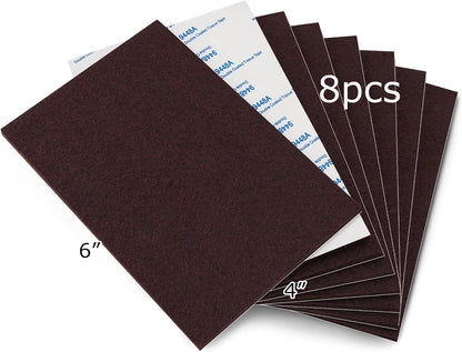 Square Felt Pads for Chair Legs, Square Felt Furniture Pads 1 inch 48 Pieces Pack Brown, Furniture Pads for Hardwood Floor 5mm Thick
