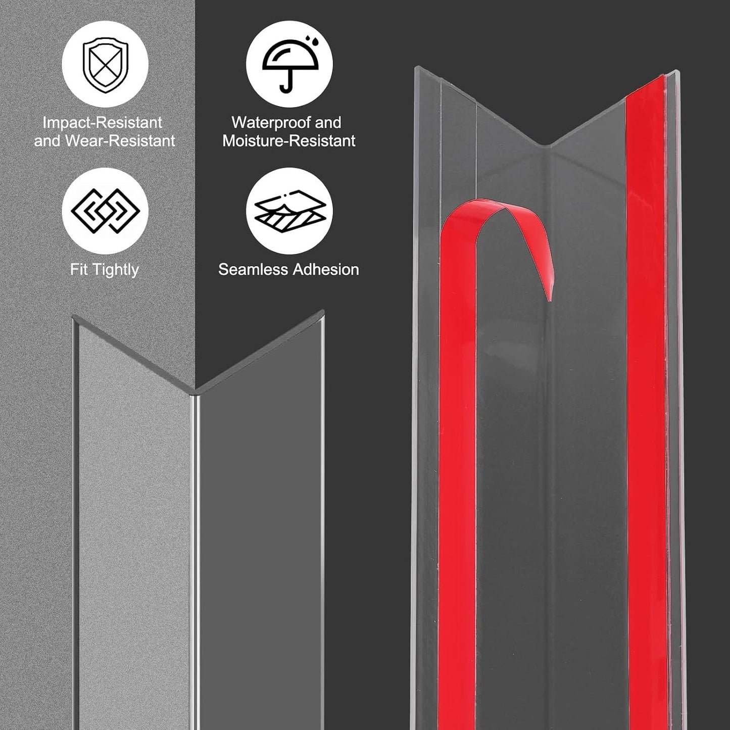 uxcell 4Pcs Wall Corner Protector, Self Adhesive Clear Corner Protector Strip for Door Wall Table Cabinet Furniture Edge Guard 31.5" x 0.98"