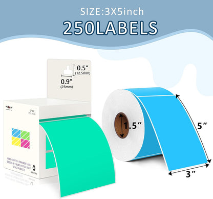 PARLAIM 3 X 5 Inch Rectangle Adhesive Color Coding Stickers,Square Inventory Stickers -250 Per Dispenser Box (Fluorescent Green)