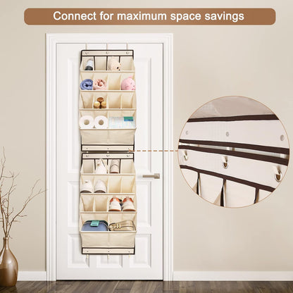 FENTEC 1 Pack Over-the-Door-Shoe-Organizers,Hanging Organizers with Large Pocket Shoe Holder Hanging Shoe Rack for Closet Shoe Organizer for Wall, Over Door Organizer with 15 Pockets Gray