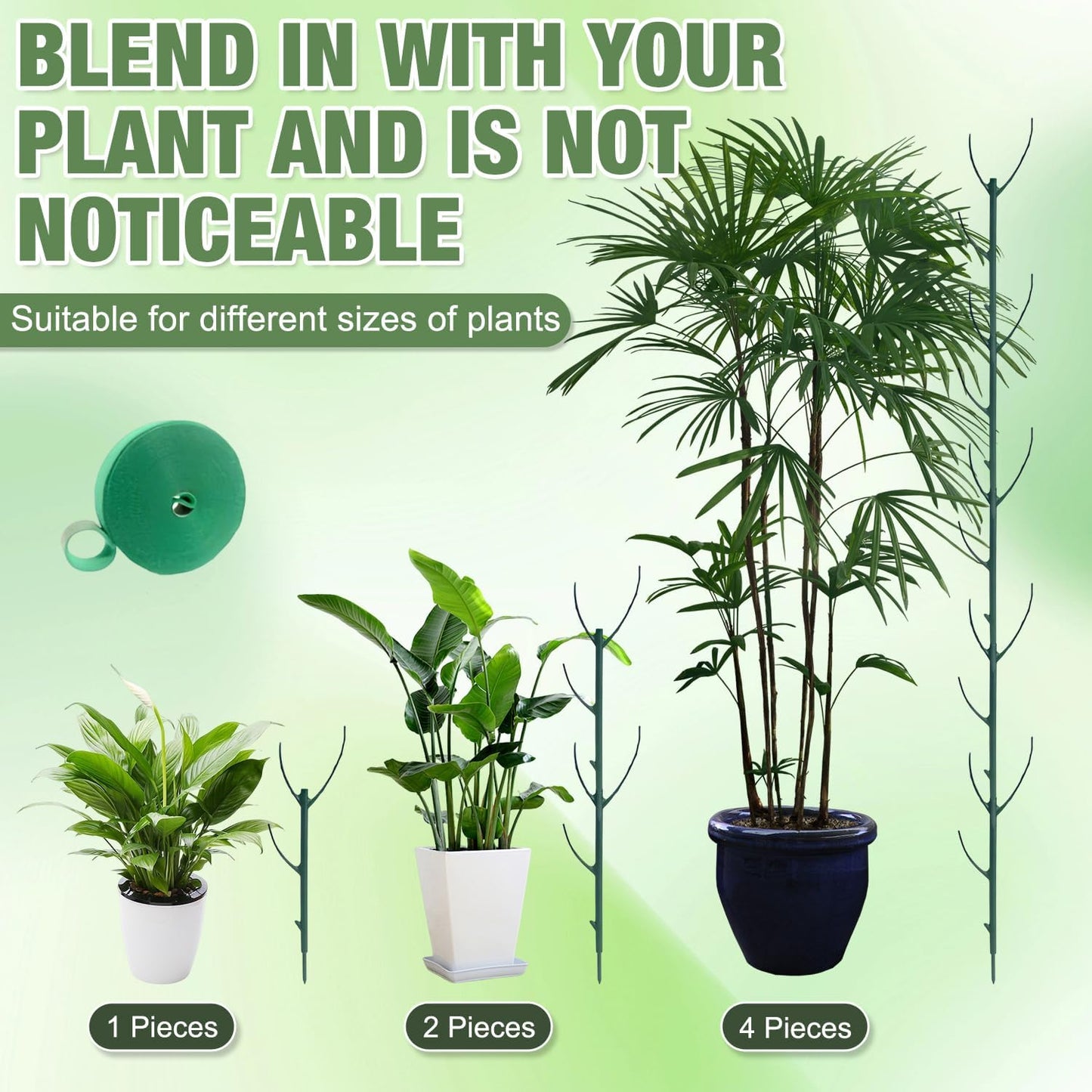 5 Pack Stackable Plant Support Stakes, Stackable Monstera Plant Support Stakes for Indoor Outdoor Plants, Stem Holder Structures Frame, Plant Sticks for Vine Training Stem Stabilization
