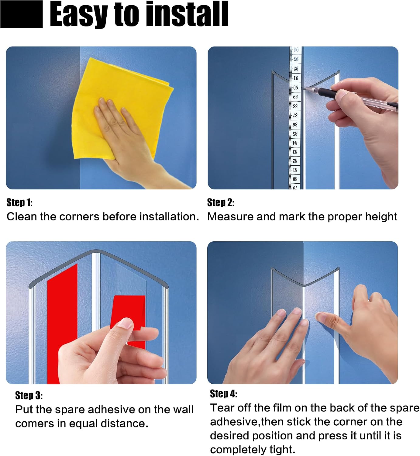 Wall Corner Protector, Walls Edge Protector，Self-Adhesive Wall Corner Guards,PVC Double Side Edge Protector， Furniture Stairs Guard (Gray 2PCS 90cm/35.4in)