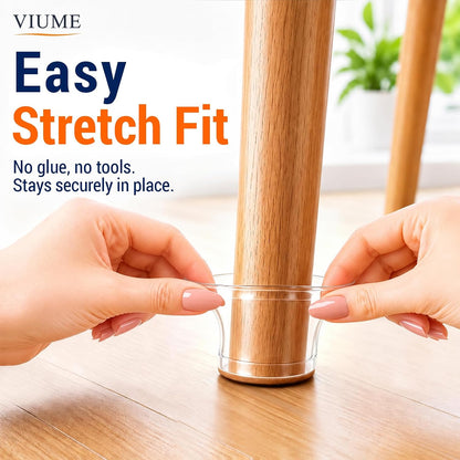 VIUME 24 Pcs Chair Leg Floor Protectors for Hardwood Floors Silicone Covers Felt Pads Furniture Leg Caps Anti-Scratch Reduce Noise Fit (1-5/16" to 2")