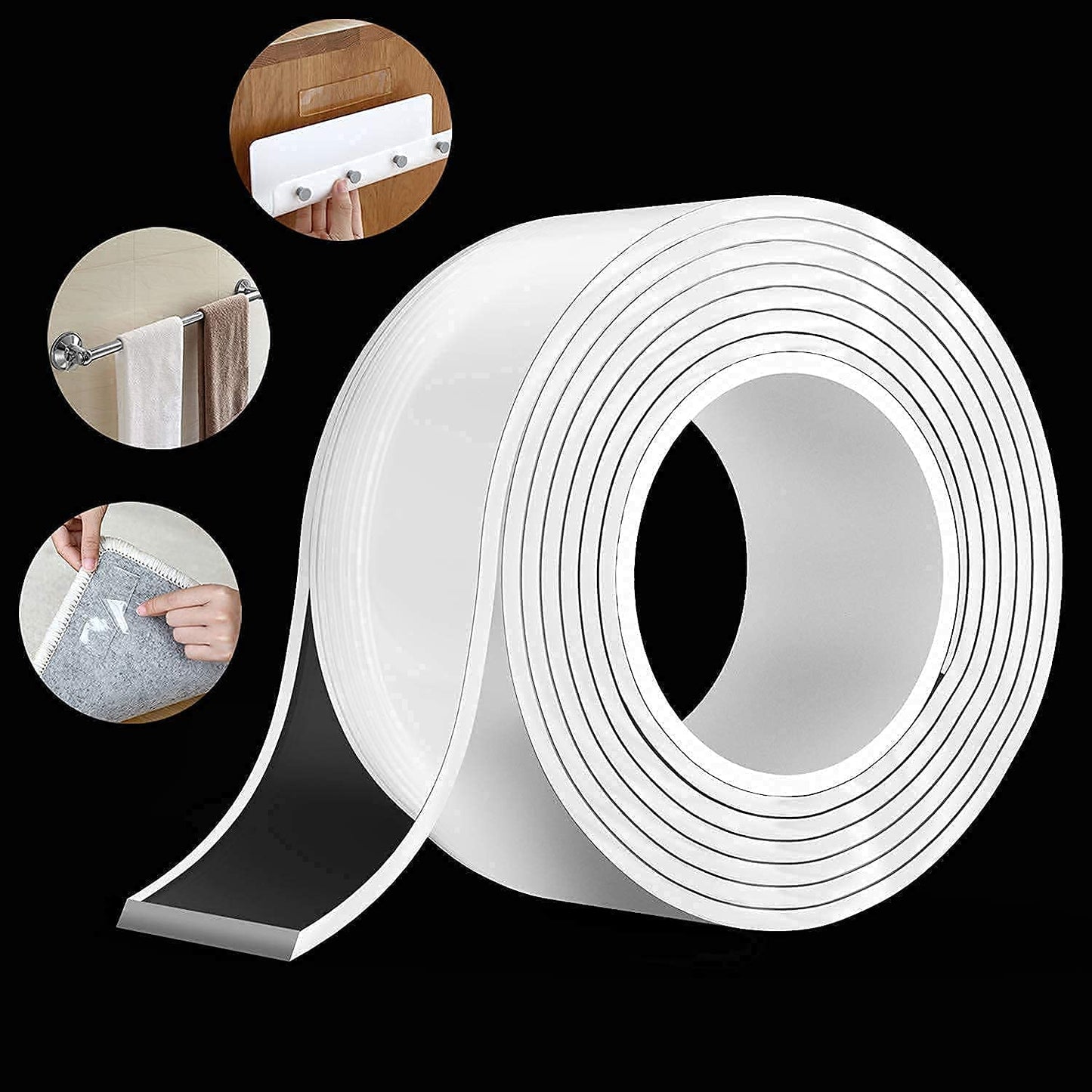 double Sided Tape Heavy Duty Multipurpose Removable Traceless Mounting Adhesive Tape for Walls, Washable Reusable Strong Sticky Strips Gel Grip Tape Nano Double Sided Tape 3 meter