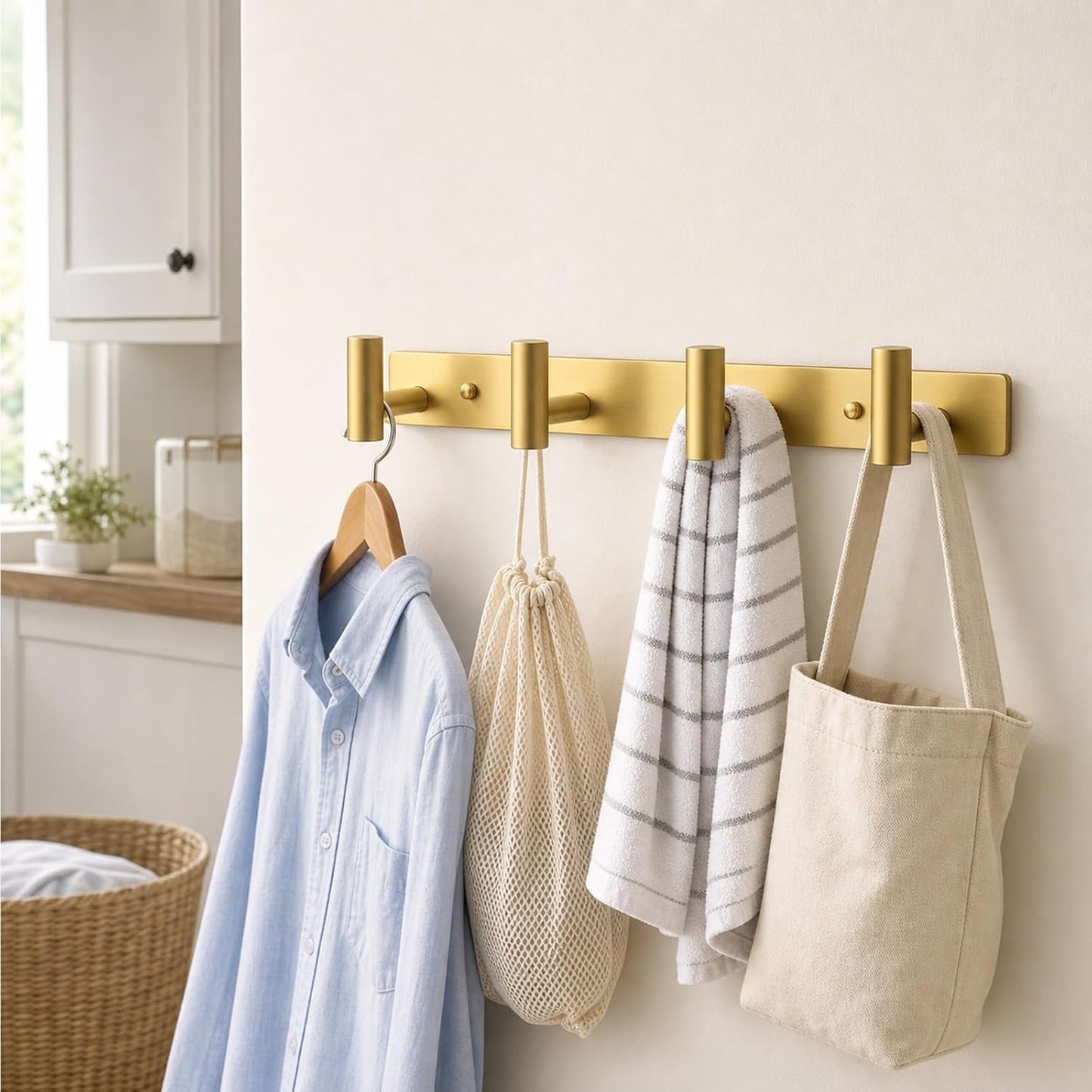 Wall Mounted Coat Rack-3 Hooks, Heavy Duty Stainless Steel Wall Hooks for Towel Coat Bag, Hat Rack Coat Hanger Coat Hooks Towel Racks for Bathroom Entryway Kitchen Office (Silver, 1 Pack)