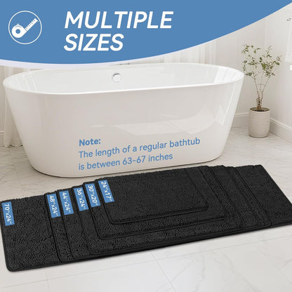 Bcoimo Bathroom Rugs 24x17, Bath Mats for Bathroom Non Slip with Rubber Backing,High Absorbent Microfiber Bath Rugs Quick Drying, Machine Washable, Durable Decor