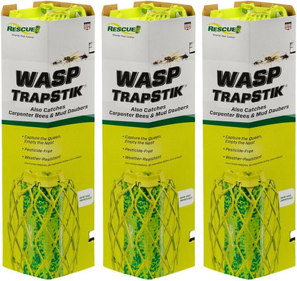 RESCUE! VisiLure® TrapStik for Wasps, Mud Daubers, Carpenter Bees – 3 Pack