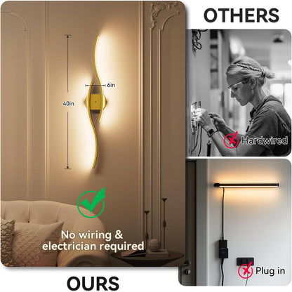 hunhun Battery Operated Wall Sconces Set of Two, Wireless Wall Sconce with Remote Control, Black Rechargeable Sconces 3000K-6500K, RGB Dimmable Wall Lights for Living Room, Hallway, Bedroom (2 Pack)
