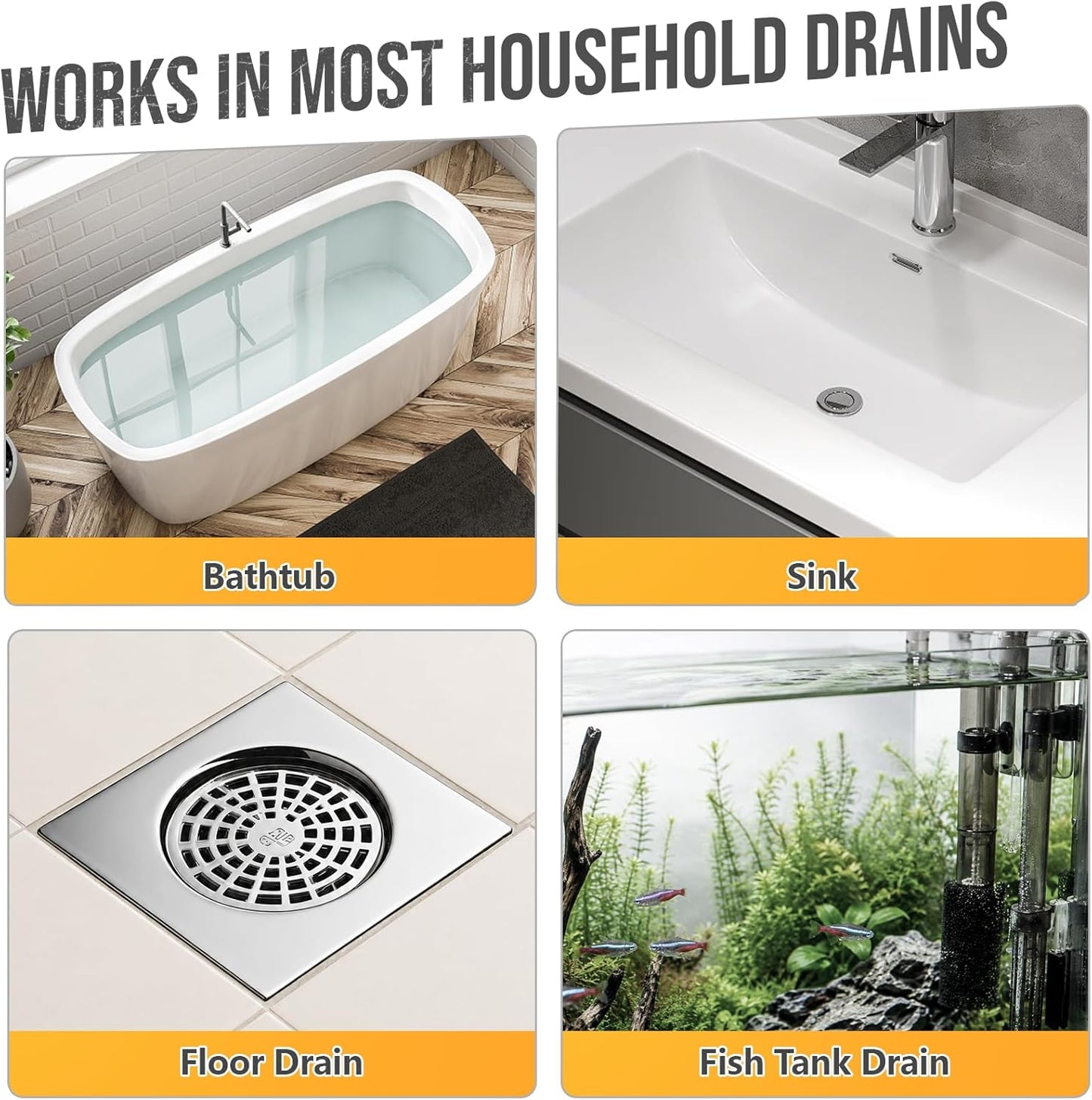 All-in-One Drain Snake 8 Set—Heavy Duty Plumbing Snake,Flexible Clog Remover,Cleaning Brush,Sink Drain Brush and Gloves for Bathtub,Toilet,Sewer,Kitchen Sink,Drainage Pipe