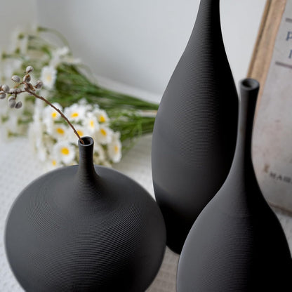 Relexome White Ceramic Vase Modern Boho Wabi-Sabi Flower Vase Set of 3 Decorative Aesthetic Vases for Centerpieces Pampas Matte Minimalist Vases for Living Room Table Shelf Home Decor Gift