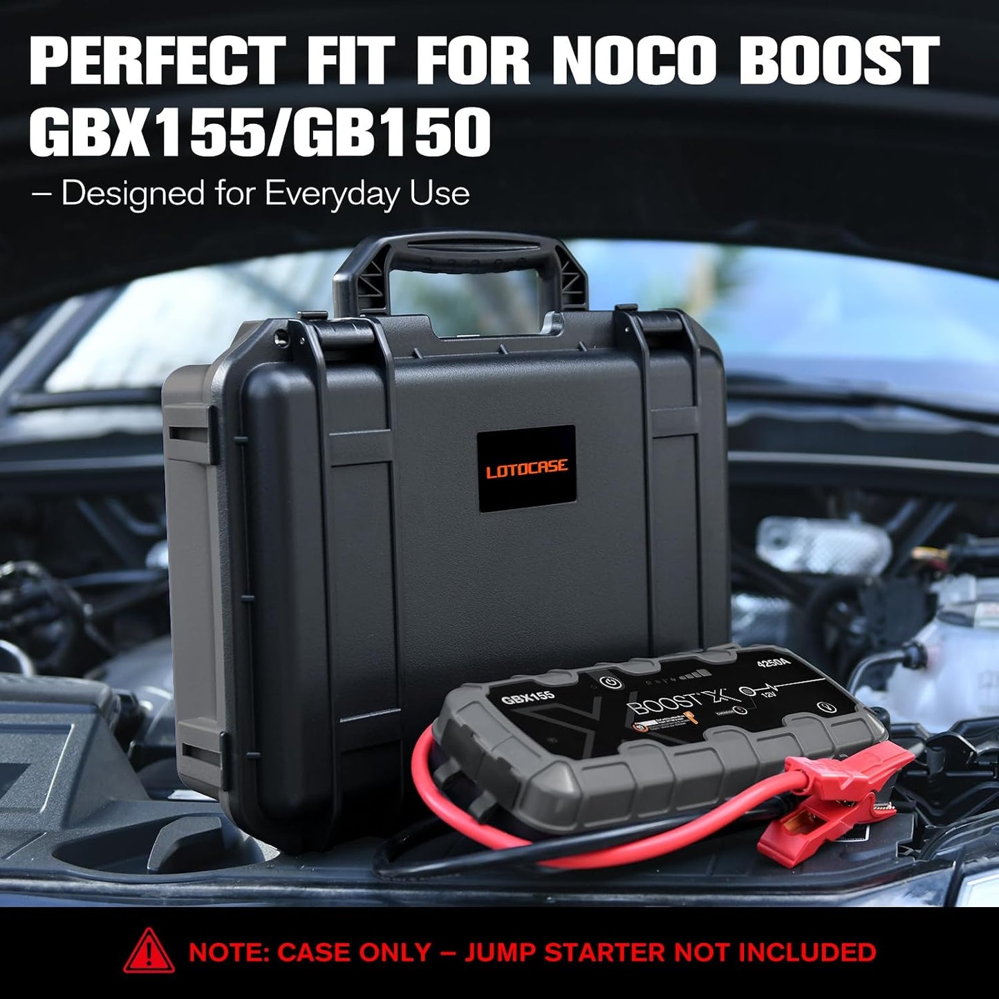 Case for NOCO Boost X GBX155 & GB150 – Waterproof Hard Box with Custom Foam | Shockproof Protective Travel Box Compatible with NOCO GBX155 GB150 Jump Starter - for Car Truck Owners | for Emergency,Travel