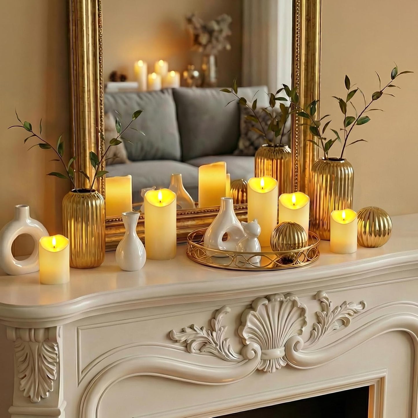 Homemory Dripping Wax Flameless Candles, Battery Operated Candles with Remote Control and Timers, LED Pillar Candles, Electric Fake Candles, 3" x 6", Set of 2