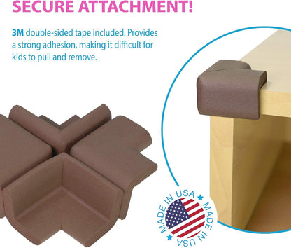 KidKusion 4-Piece Safety Corner Cushion, Black, Child Proofing Corner Guard, Made in USA, Child Safety, Home Furniture Safety Bumper, Baby Proof Table Protector, 4 Count (Pack of 1)
