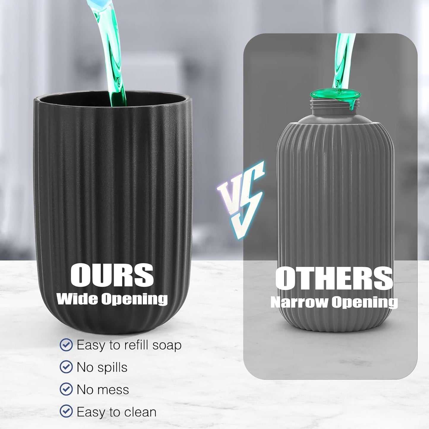 Automatic Soap Dispenser Foaming Touchless: 9oz Plastic Black - Rechargeable Electric Smart Auto Foam Soap Dispenser - Bathroom Kitchen Hand Dish Lotion