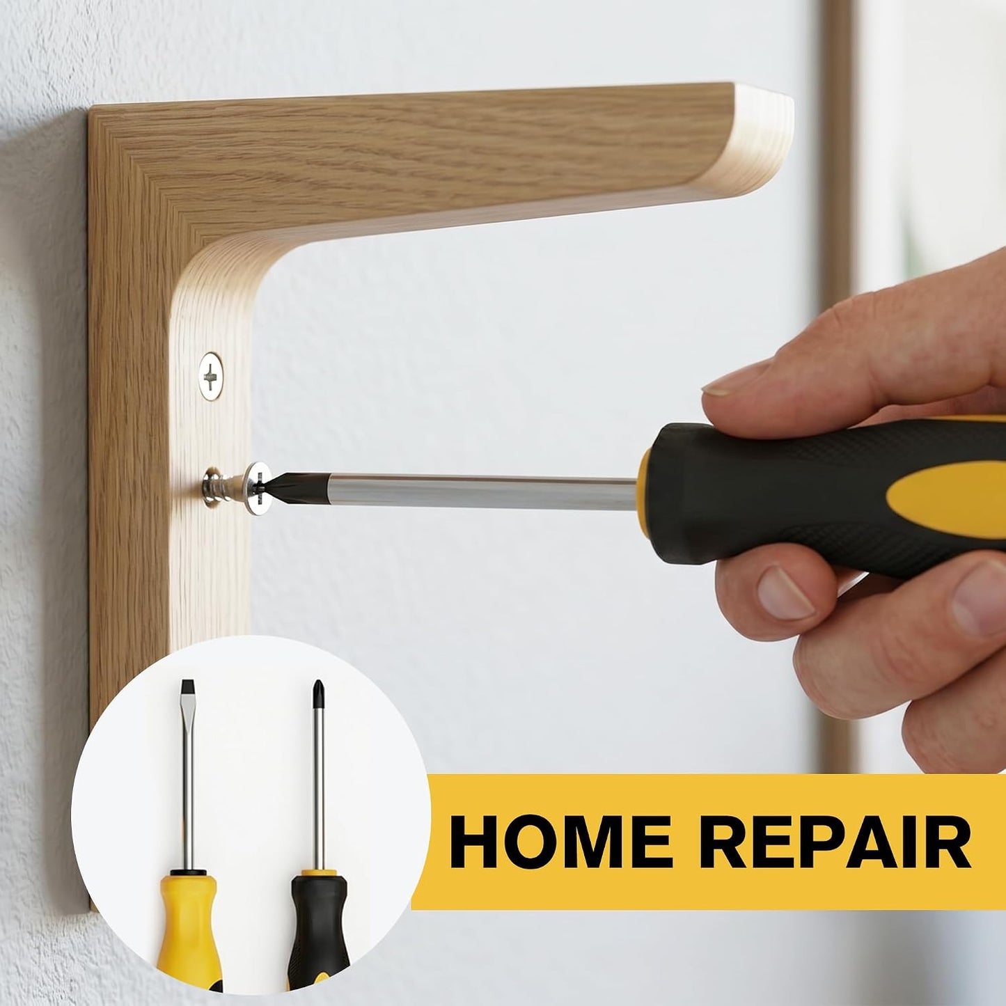 Basic Home Tool Set Household Tool kit for General Repair 8 Pcs | Includes Claw Hammer, Pliers ,Tape Measure, Phillips & Flathead Screwdriver, Electric Pen, Utility Knife, Insulating Tape
