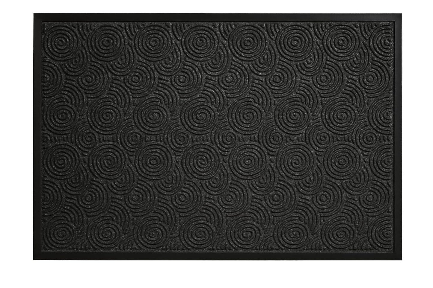 Guardian WGS020304 2' x 3' Indoor/Outdoor Wiper Scraper Floor Mat, Water Guard Spiral Pattern, Rubber Reinforced Ridges Withstand High Traffic, Charcoal