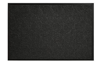 Guardian WGS020304 2' x 3' Indoor/Outdoor Wiper Scraper Floor Mat, Water Guard Spiral Pattern, Rubber Reinforced Ridges Withstand High Traffic, Charcoal