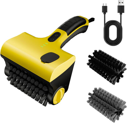 2 in 1 Electric Grill Brush, 2600mAh Rechargeable Barbecue Grill Cleaner with 2 Brush Heads, 360° Rotating Cleaning Brush Grill Accessories