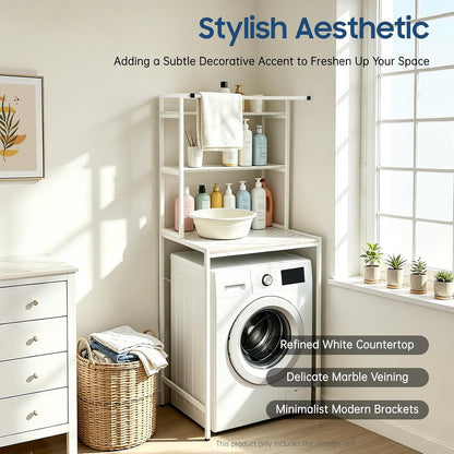 Over Washer and Dryer Shelves, 3 Tiers Heavy Duty Laundry Room Storage Rack for 27" W x 38" H Washer, Freestanding Washing Machine Storage Shelves for Bathroom