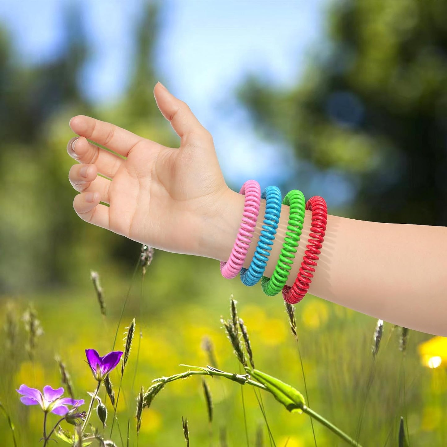 BuggyBands 48 Pack Mosquito Repellent Bracelets for Adults & Kids, Individually Wrapped, DEET Free Natural and Waterproof Bands