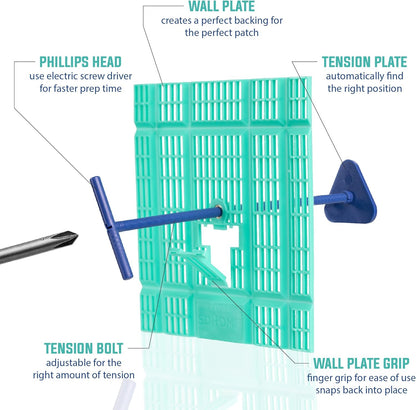 Wall Patch Repair Plate by SD Home, 1-Pack Drywall Backing Plates, 2-5” Hole Repair Patch, Easy & Quick DIY Patching