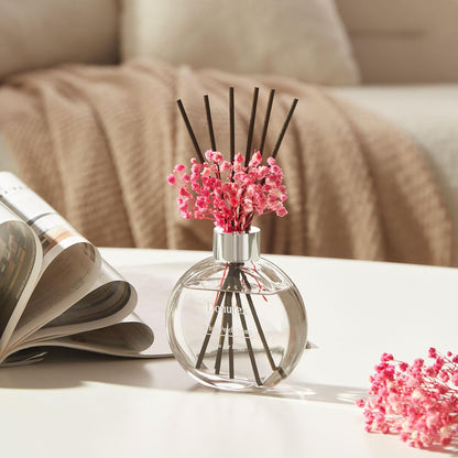 Flower Reed Diffuser Set 5.07oz Satin Rose Scent Diffuser with Sticks Home Fragrance Reed Diffuser for Bathroom Shelf Decor