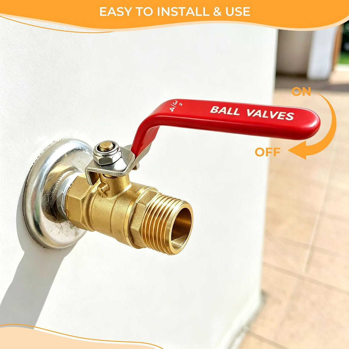 Garden Water Hose Splitter - RV Water Splitter 2 Way Heavy Duty Brass Spigot Hose Splitter - Outdoor Y Hose Bib 2 Valves with 2 Extra Rubber Washers for 3/4" Hose Connector (Blue)