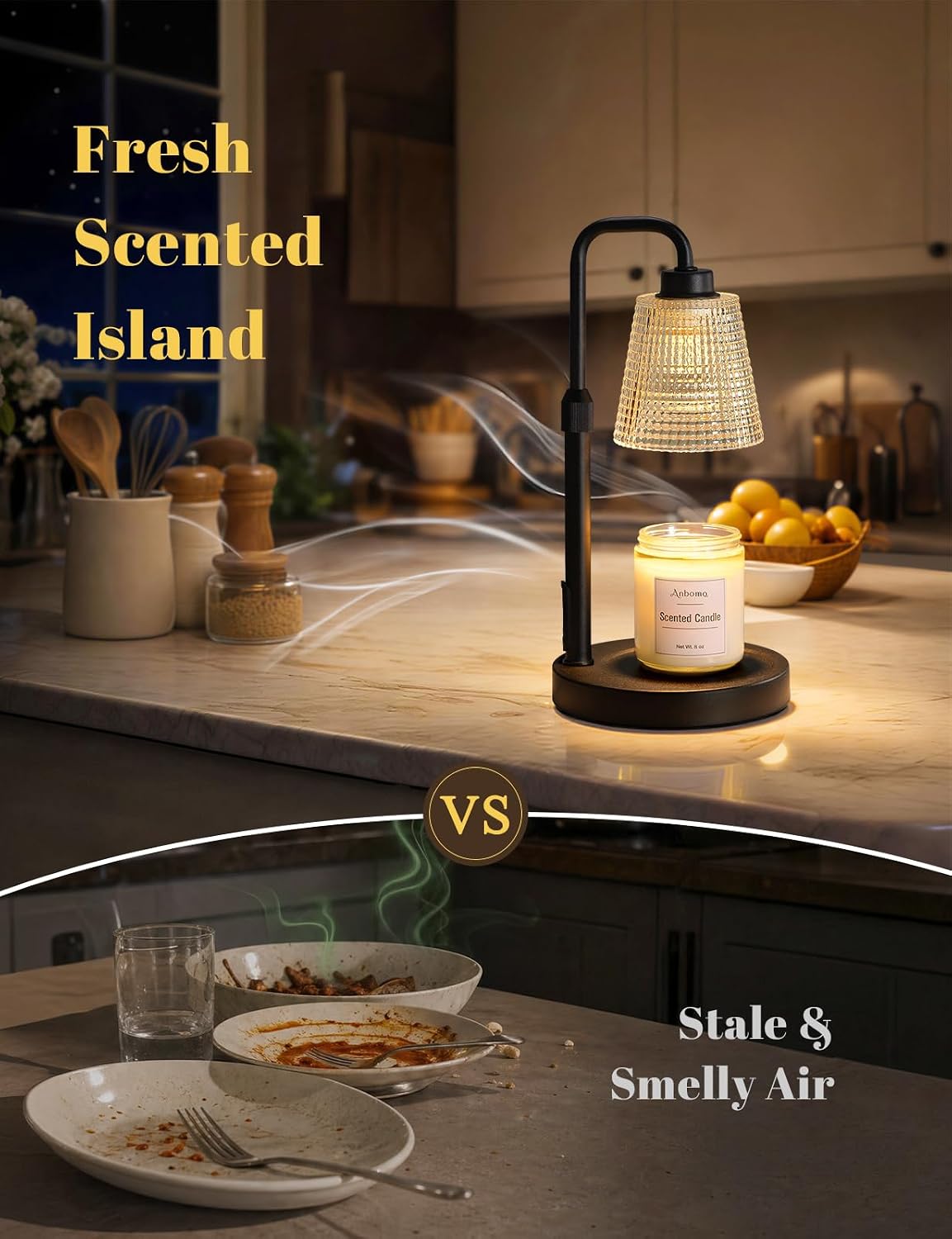 Candle Warmer Lamp with Timer Dimmable, Wax Warmer for Scented Jar Candles, Adjustable Height Candle Lamp for Home Decor, Birthday Gifts for Women Mom House Warming Gifts, Matte Black