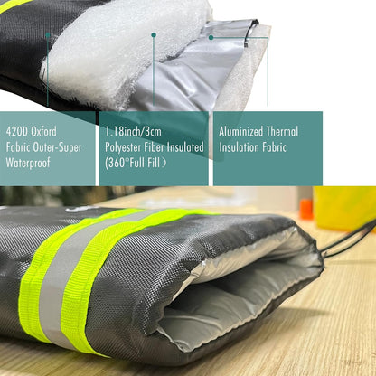 Outdoor Faucet Covers for Winter, Fetanten 9" H x 6" W Water Spigot Covers Winter Insulated Freeze Protection, Outside Hose Bib Covers Faucet Socks Backflow Cover (4 PCS)