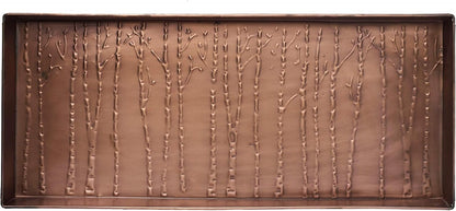 HF by LT Birch Forest Pattern Metal Boot Storage Tray, 30 x 13 inches, Antique Copper Finish