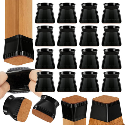 Chair Leg Floor Protectors, 24 Pack Silicone Furniture Pads for Hardwood Floors, Anti-Scratch Furniture Sliders Felt Pads, Noise-Reducing Chair Feet Covers, Table Legs Fit Sizes to(1.3" to 1.97")
