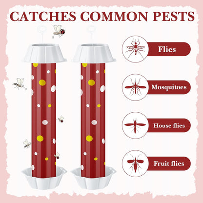 12 Pcs Sticky Fly Trap Fly Stick Indoor Outdoor Long Lasting Adhesive Fly Catcher with Hanging Hook for Wasps Gnats Bugs Insects Moths Fruit Flies Mosquitoes Spiders Fleas (White)