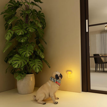 Lyridz 120LM Ultra Bright Plug-in Motion Sensor Night Light, Stepless Dimmable LED Nightlight, Always-On and Auto-Off, for Hallway, Stairs, Bathroom, Bedroom, Garage, Warm White (6-Pack)