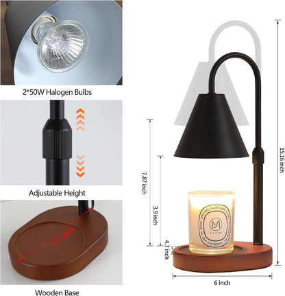 MEIXISUE Candle Warmer Lamp with Timer and Dimmer,Electric Gold Light Gifts for Women Melt Wax Warmer Lamp with 2 Bulbs for Candle Jars House Warming New Home Decor Bedroom