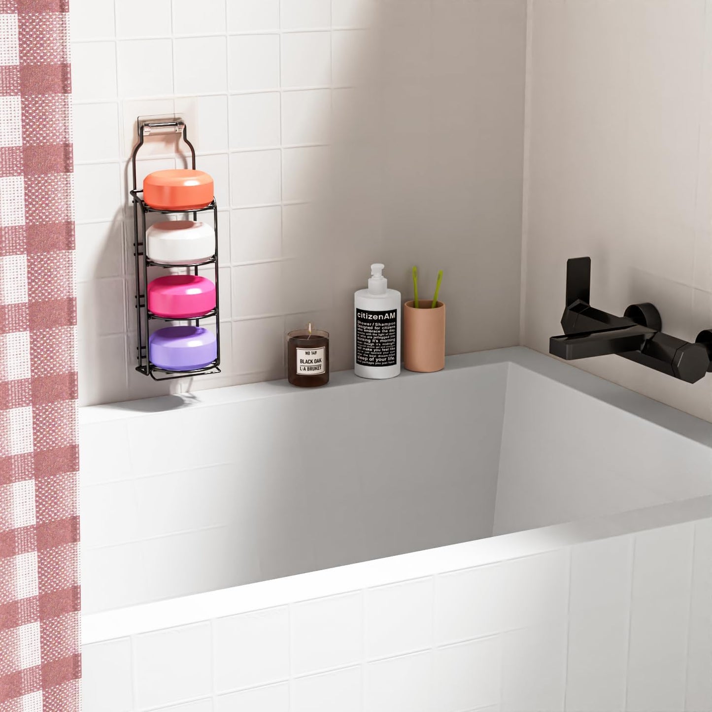 galasily 3-Tier Shower Soap Shampoo Bar Holder, Self Adhesive&Freestanding Draining Soap Caddy for Bathroom Wall Accesories, Apartment Essentials Decor…