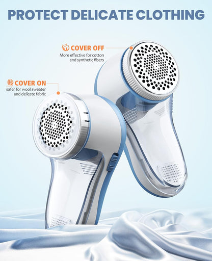 POPCHOSE Fabric Shaver, Lint Shaver for Clothing, Electric Lint Remover with 6-Leaf Blades, Sweater Defuzzer, Clothes Shaver for Couch, Furniture, Blanket, Remove Pilling, USB Rechargeable