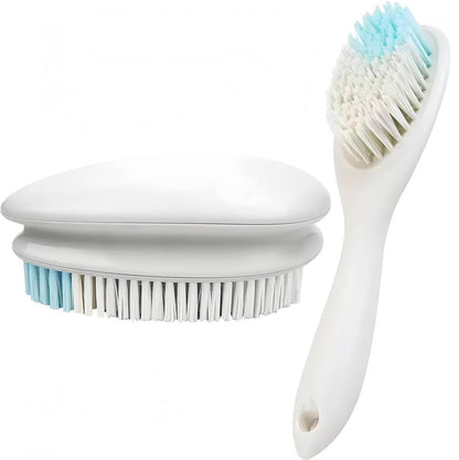 2 Pack Soft Bristle Cleaning Scrub Brush Laundry Brush Scrubber Brush for Clothes, Carpet and Fabric Stain Removal, Scrubbing Brush with Ergonomic Handle (Blue)
