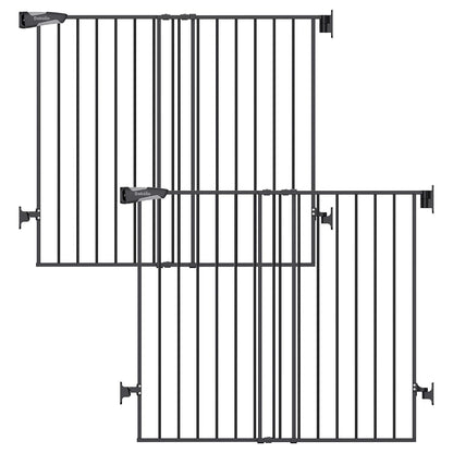 Babelio Baby Gate for Stairs, Kitchen & Doorways, No Bottom Bar| One-Handed Operation| Auto-Close| Hardware Mount (Drill Needed) Safety Dog/Pet Gate (Black - B17, 26-43" W, 28" H)