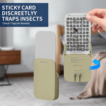 Mosalogic Fruit Fly Traps for House Use Gnat Trap Flying Insect Trapper Plug-in Mosquito Killer Indoor Gnat Moth Catcher Fly Tapper with Night Light UV Attractant Catcher for Home Office White-1PACK