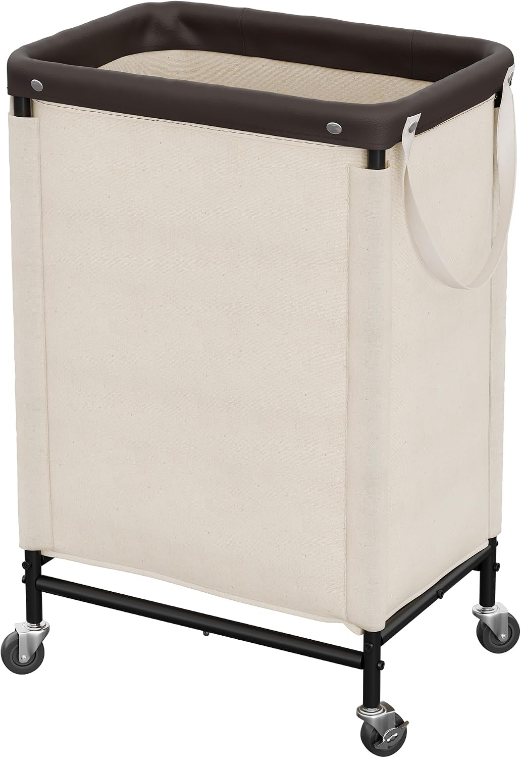 StorageWorks 3 Section Laundry Hamper, Rolling Laundry Cart with Wheels and Handles, Laundry Room Double Sorter for Organizer and Storage, 31.7 Gal(120L), Beige