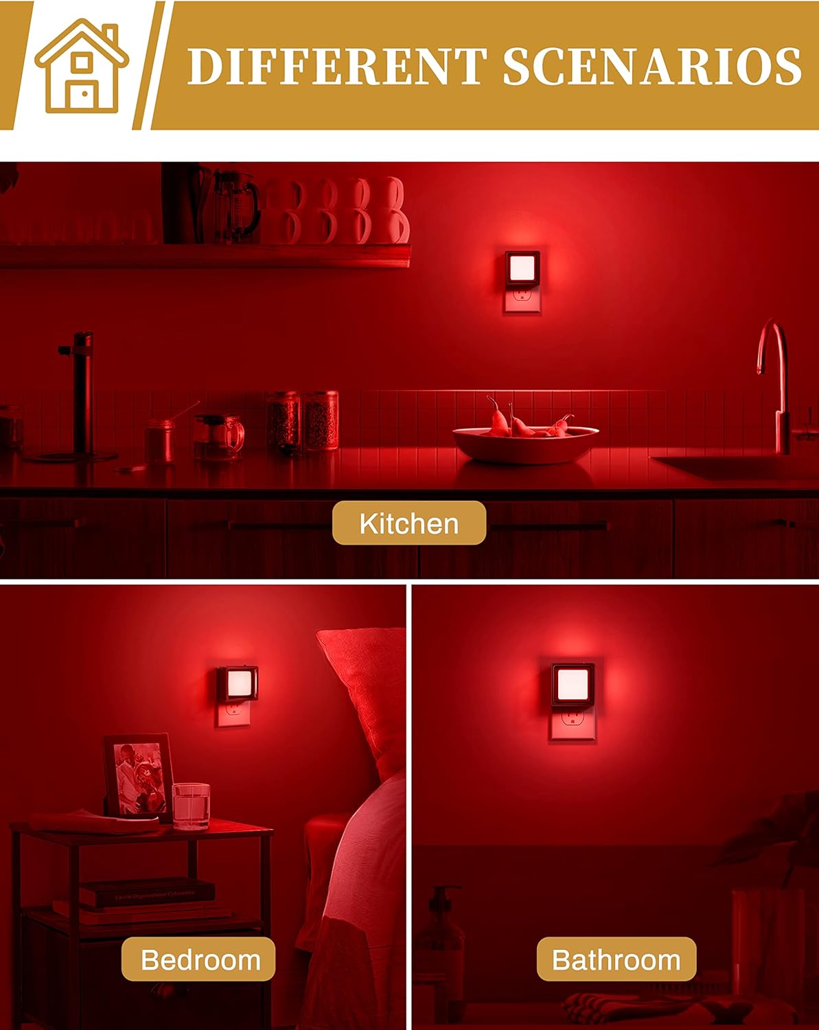 DORESshop LED Night Light, Night Lights Plug Into Wall [2 Pack] with Dusk-to-Dawn Sensor, Dimmable Nightlights, Adjustable Brightness for Bathroom, Hallway, Bedroom,Kids Room,Stairway,Soft White