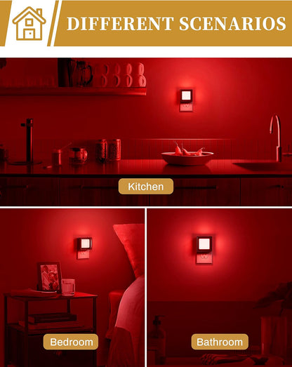 DORESshop LED Night Light, Night Lights Plug Into Wall [2 Pack] with Dusk-to-Dawn Sensor, Dimmable Nightlights, Adjustable Brightness for Bathroom, Hallway, Bedroom,Kids Room,Stairway,Soft White