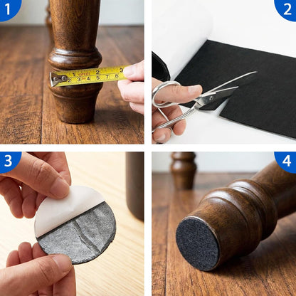 Large Felt Furniture Pads Felt Sheets Felt Strips with Adhesive Backing | Self Adhesive Felt Sheet, Black Felt Roll, for Hardwood Floors, Chair Legs, Crafts and Wall Protection, 12x60x0.12 Inch